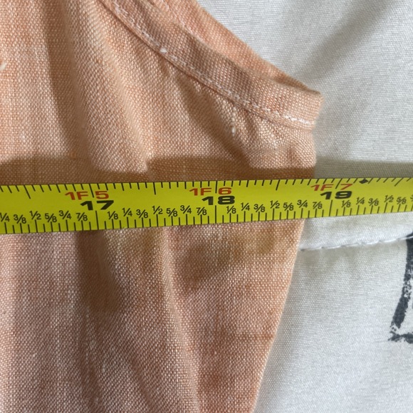 Lauren Ralph Lauren 100% Linen Peach Sleeveless Shirt Dress Women's Medium - Picture 5 of 8